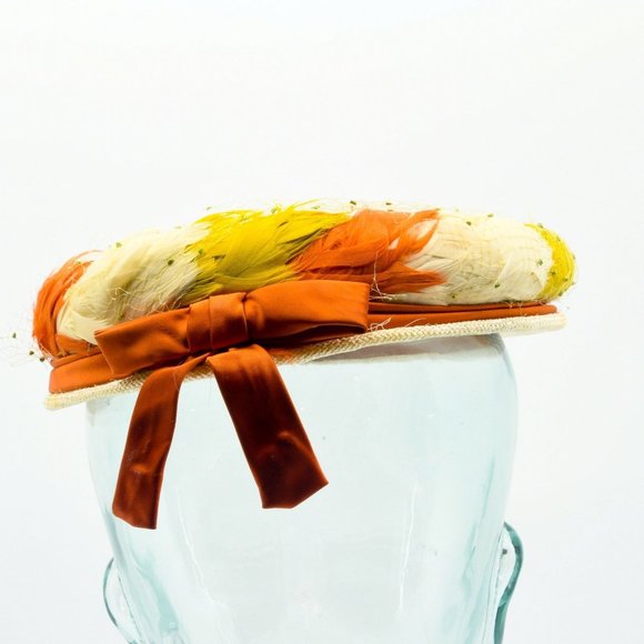 Warm Tone Mixed Feather Fascinator Hat